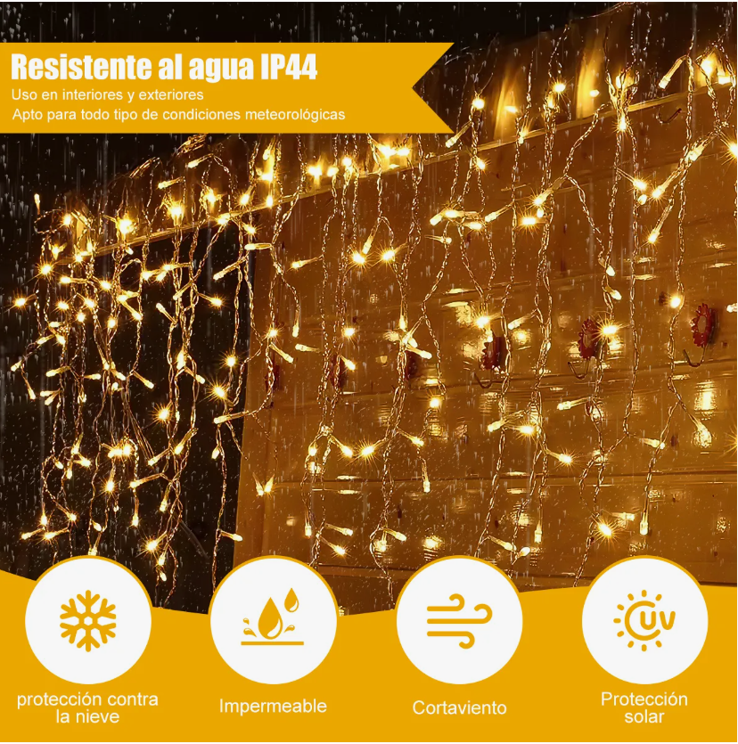 Foto 4 pulgar | Cortinas Serie Luces Cascada 850 Led Decorativo 15m