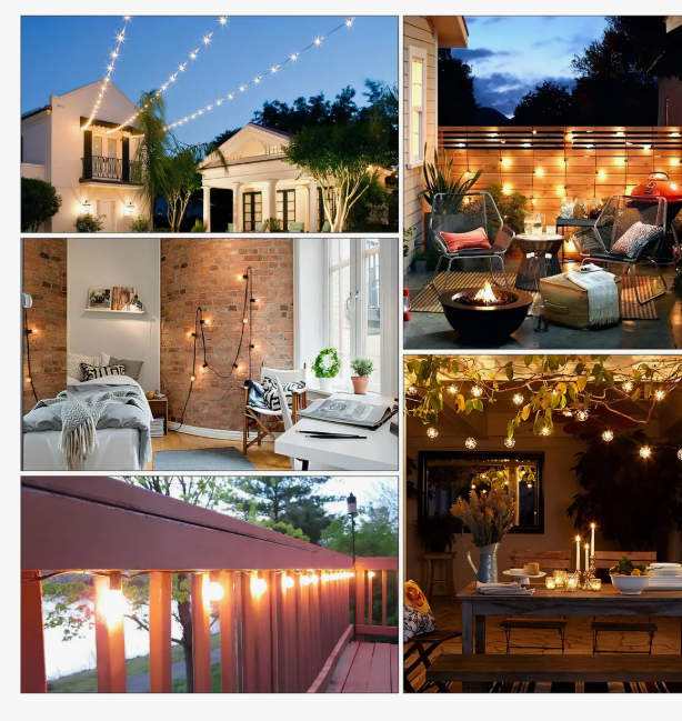 Foto 3 | Guirnalda De Luces Led Exterior, 15m 25+2 Focosinastillable Led G40 Serie De Luz Lmpermeables, Luzvintage Decora