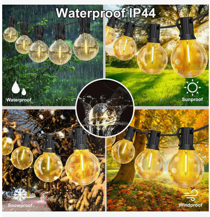 Foto 5 | Guirnalda De Luces Led Exterior, 15m 25+2 Focosinastillable Led G40 Serie De Luz Lmpermeables, Luzvintage Decora