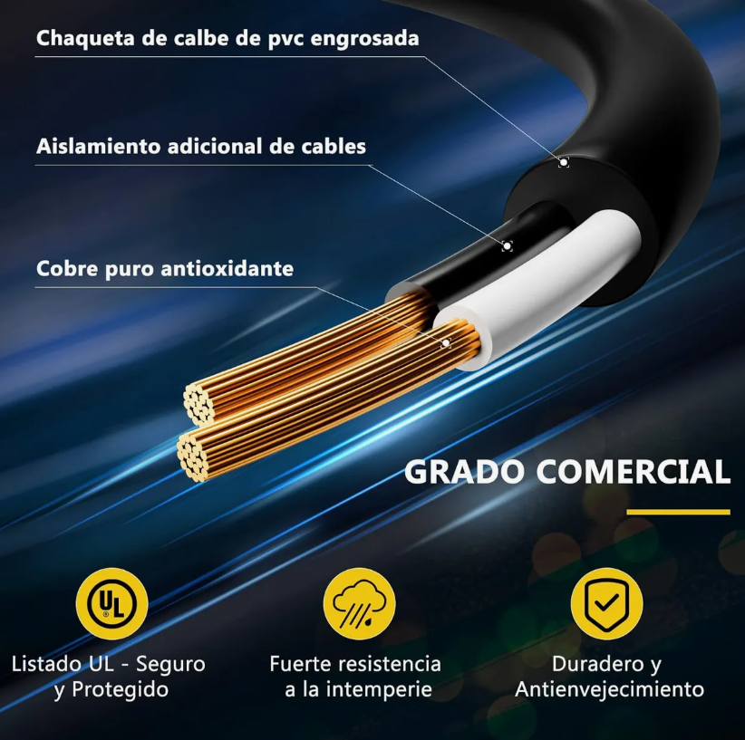 Foto 4 pulgar | 10m Guirnalda De Luces 10+1 Focos Exterior Led Impermeable