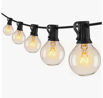 Foto 1 | Guirnalda De Luces Exterior, 15metros 25+2 Focos Vidrio G40 Ip44 Blanco Cálido, Serie Luz Vintage Decorativas