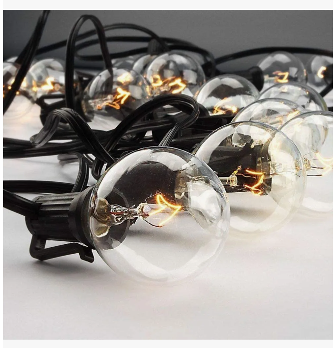 Foto 6 | Guirnalda De Luces Exterior, 15metros 25+2 Focos Vidrio G40 Ip44 Blanco Cálido, Serie Luz Vintage Decorativas