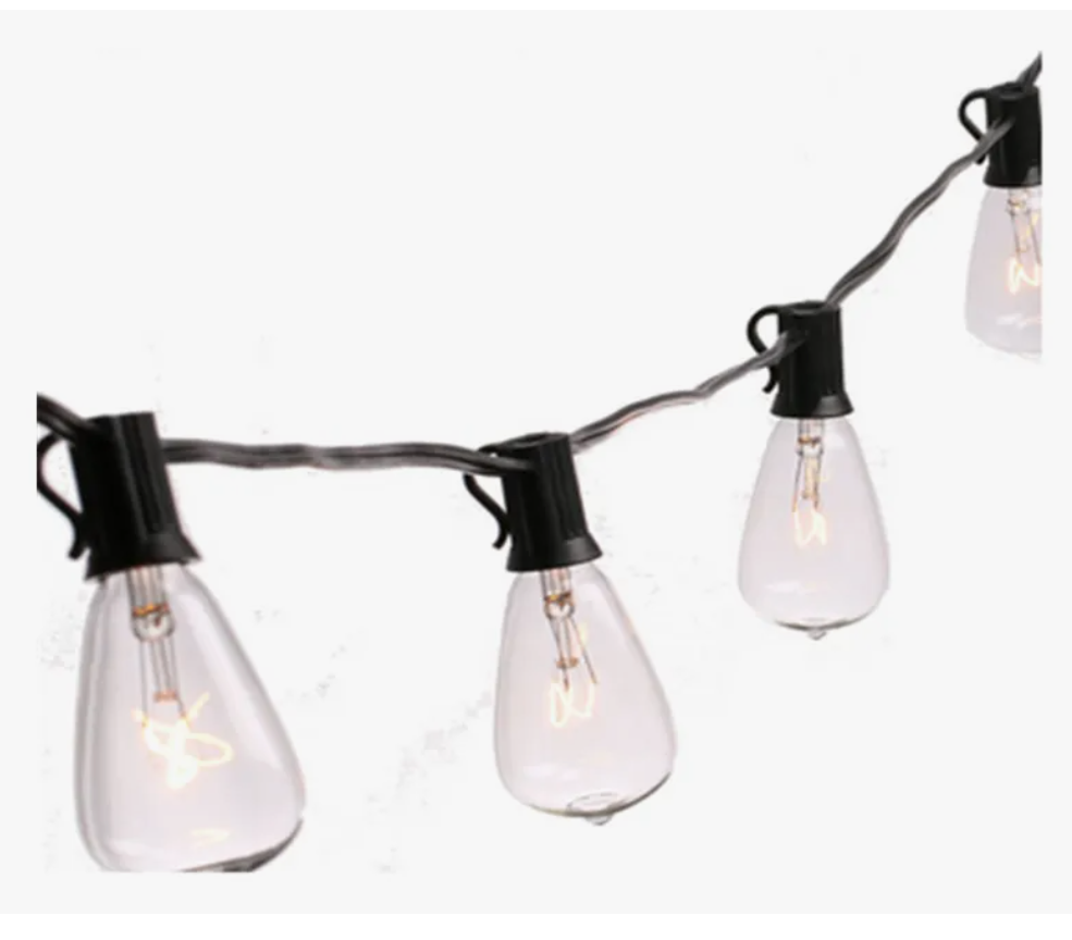 Guirnalda De Luces De Exterior Vintage 25+2 Focos 15 Metros