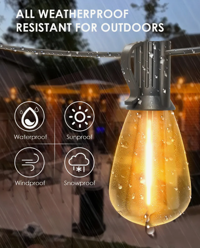 Foto 4 pulgar | Guirnalda De Luces Led Interior Y Exterior 10 St38 10m 10 Focos Vintage Led Iluminación Luz Cálida De Jardin Pati