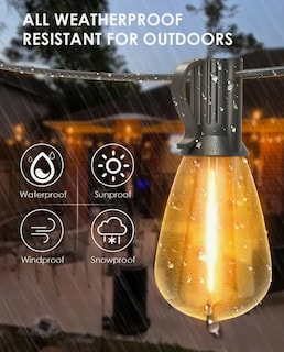Foto 3 | Guirnalda De Luces Led Interior Y Exterior 10 St38 10m 10 Focos Vintage Led Iluminación Luz Cálida De Jardin Pati