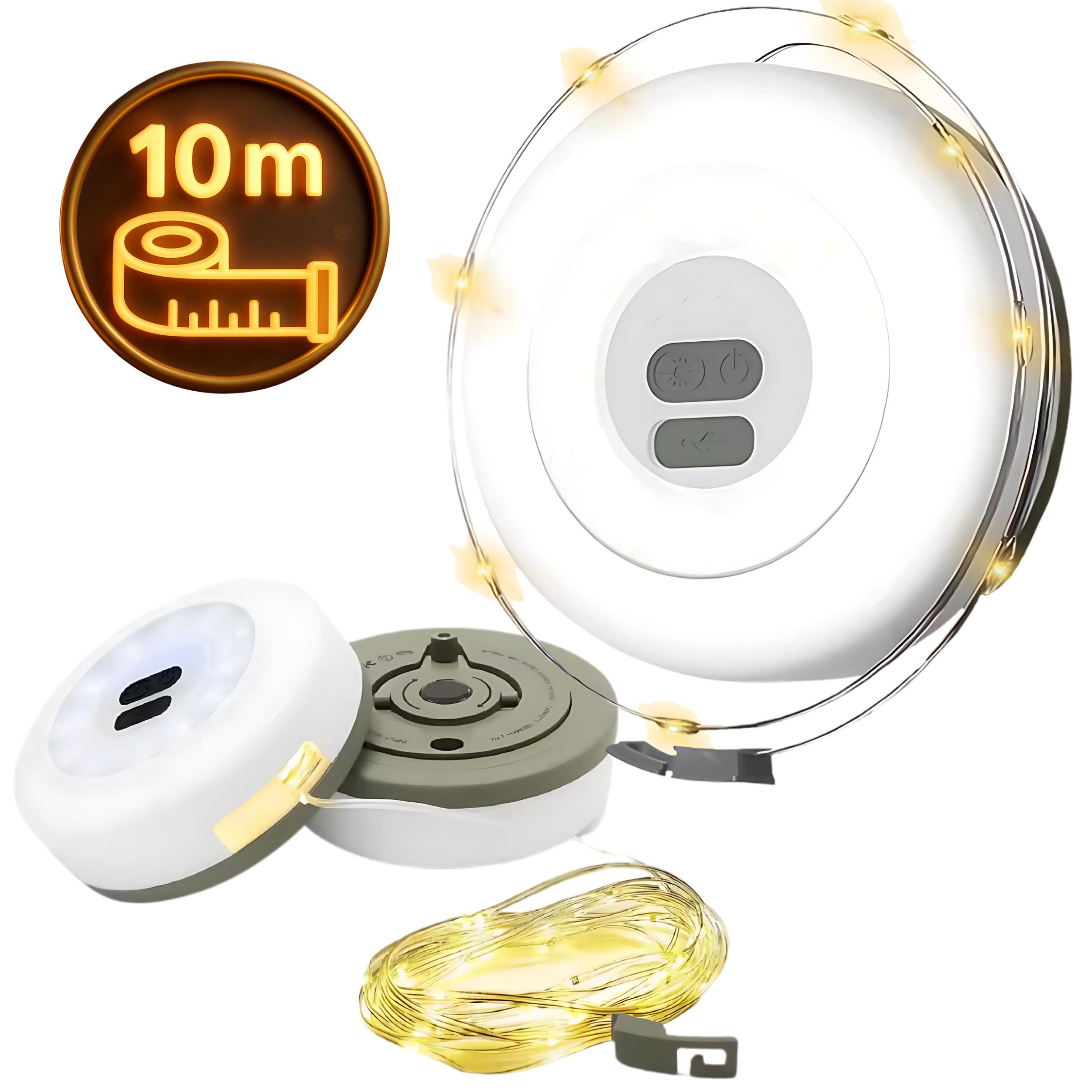 Foto 1 | Serie Luces Led Cascada 10m 100 Focos Cálidos Navidad Exterior Interior Decoración Vintage Bajo Consumo Energético