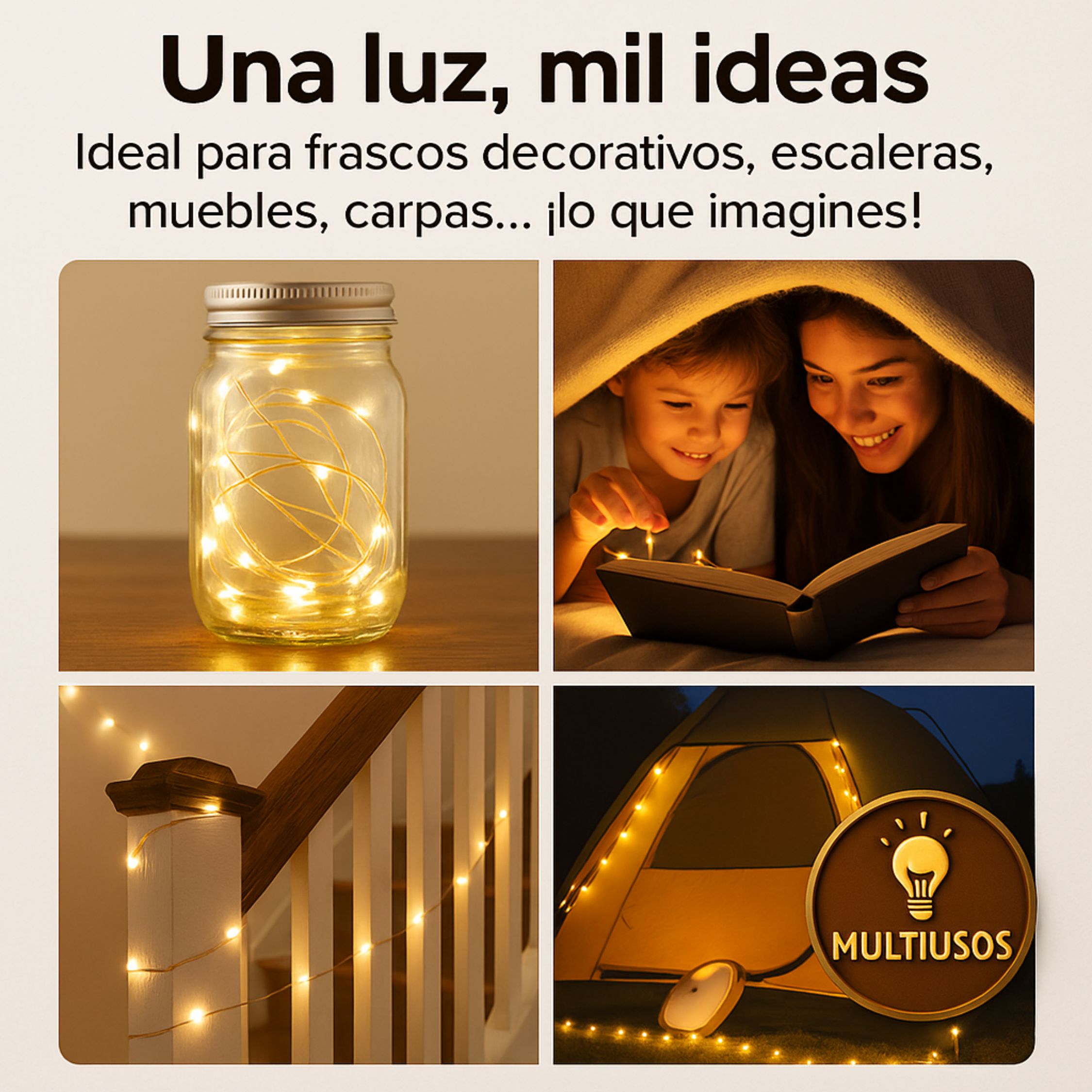 Foto 8 pulgar | Serie Luces Led Cascada 10m 100 Focos Cálidos Navidad Exterior Interior Decoración Vintage Bajo Consumo Energético