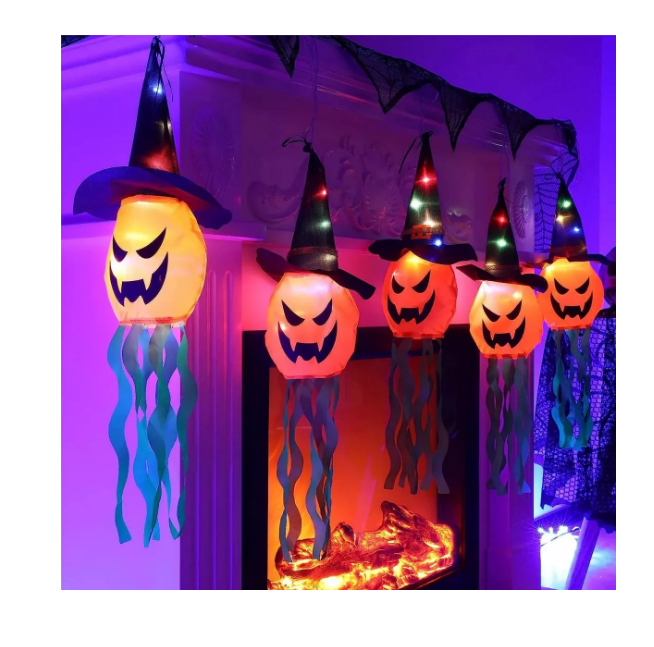 Decoración de Halloween Luces Led Calabaza 5 En Una Fila