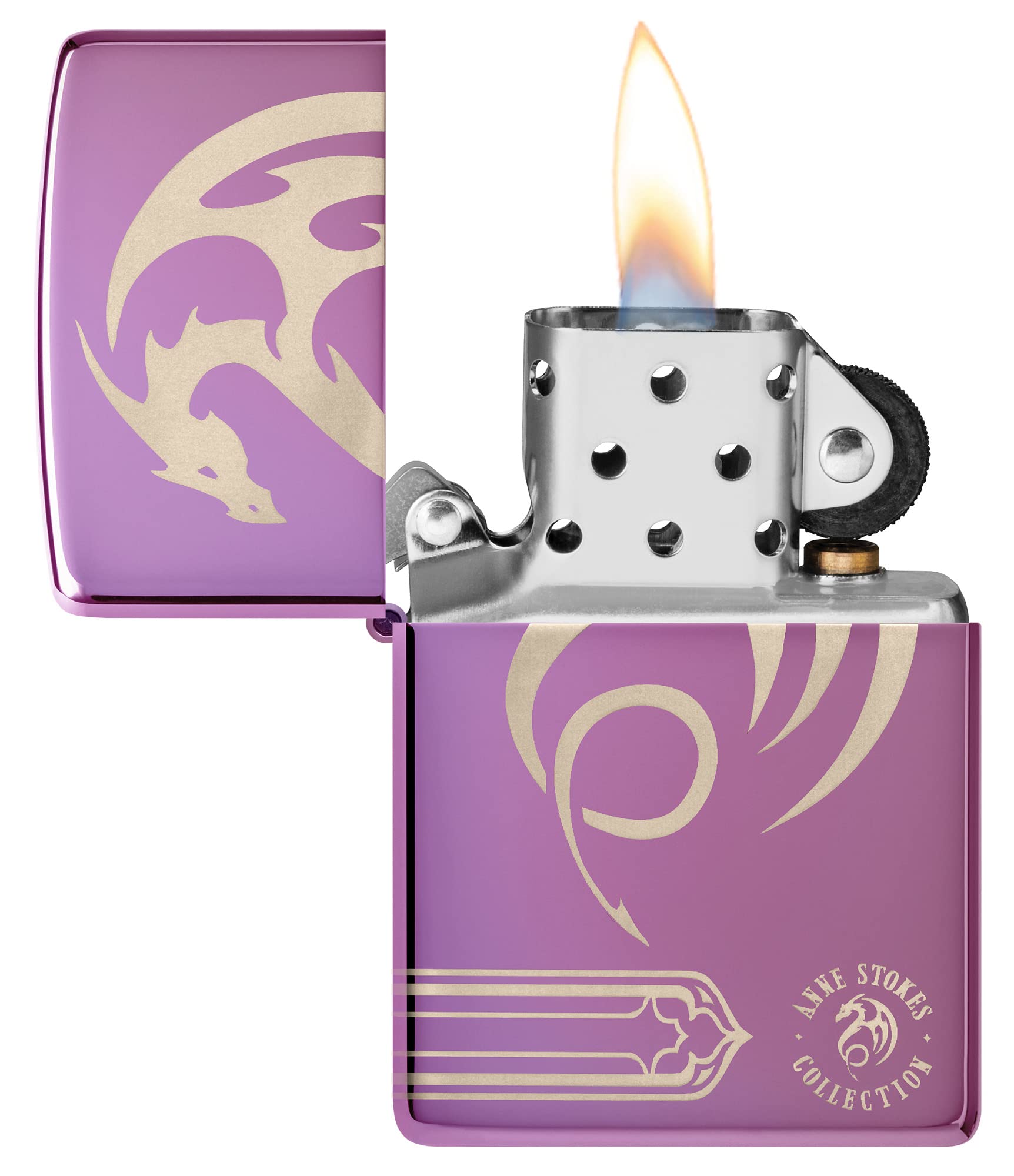 Foto 6 pulgar | Mechero De Bolsillo Zippo Anne Stokes Laser 360 High Polish Purple - Venta Internacional.