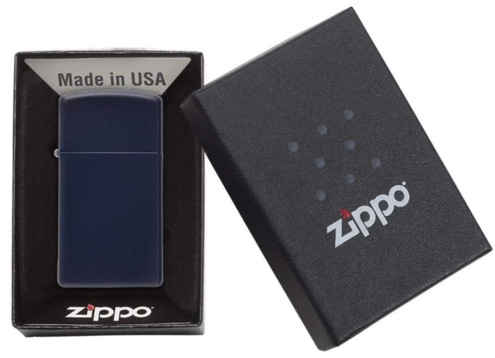 Foto 7 pulgar | Mechero de Bolsillo Zippo Slim Azul Marino Mate Resistente al Viento - Venta Internacional