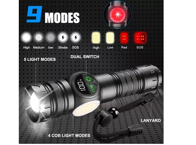 Foto 2 | Anbolm Xtellar Anstar06 Lámpara Táctica 120000 Lúmenes Led Camping Con 9 Modos De Iluminación