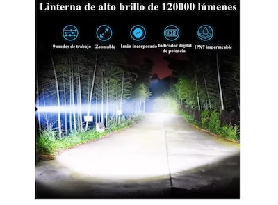 Foto 4 | Anbolm Xtellar Anstar06 Lámpara Táctica 120000 Lúmenes Led Camping Con 9 Modos De Iluminación