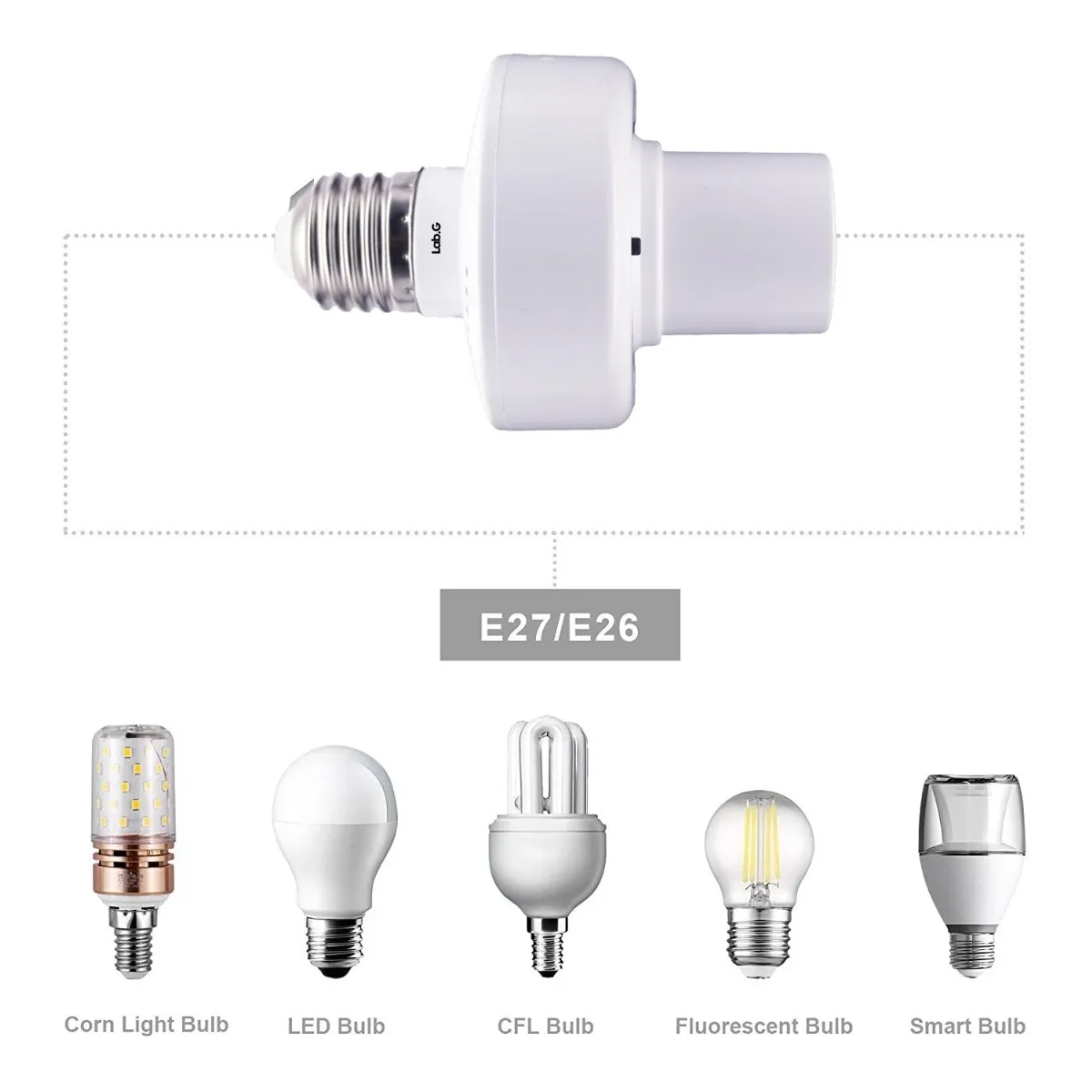 Foto 3 pulgar | Adaptador De Foco Led Inteligente Wifi E27/e26  4 Piezas Lab.g Blanco