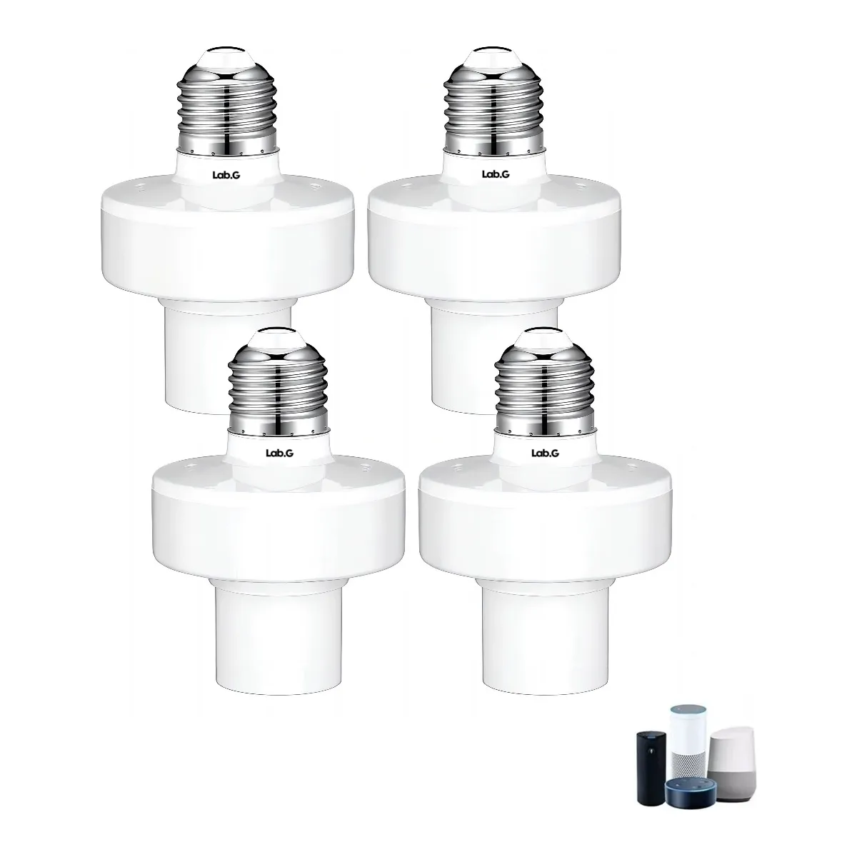 Foto 5 pulgar | Adaptador De Foco Led Inteligente Wifi E27/e26  4 Piezas Lab.g Blanco