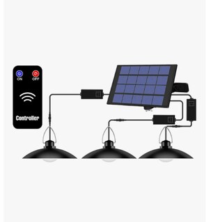 Foto 2 | Lámpara Solar Recargable Con 3 Cabezales Ajustables Y 1 Mando A Distancia w103t Luz Blanco Fría 6000k