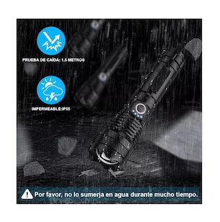 Foto 5 | Lámpara Táctica Recargable Belug color Negro 30000 Lm Led