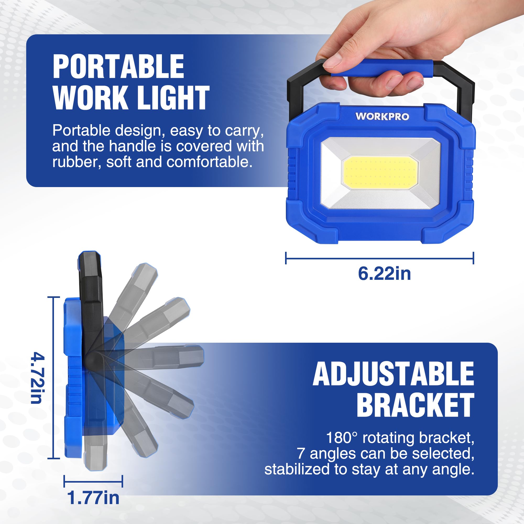 Foto 4 pulgar | Lámpara De Trabajo Led Workpro Recargable A Prueba De Agua De 2000 Lúmenes, Paquete De 2 - Venta Internacional.