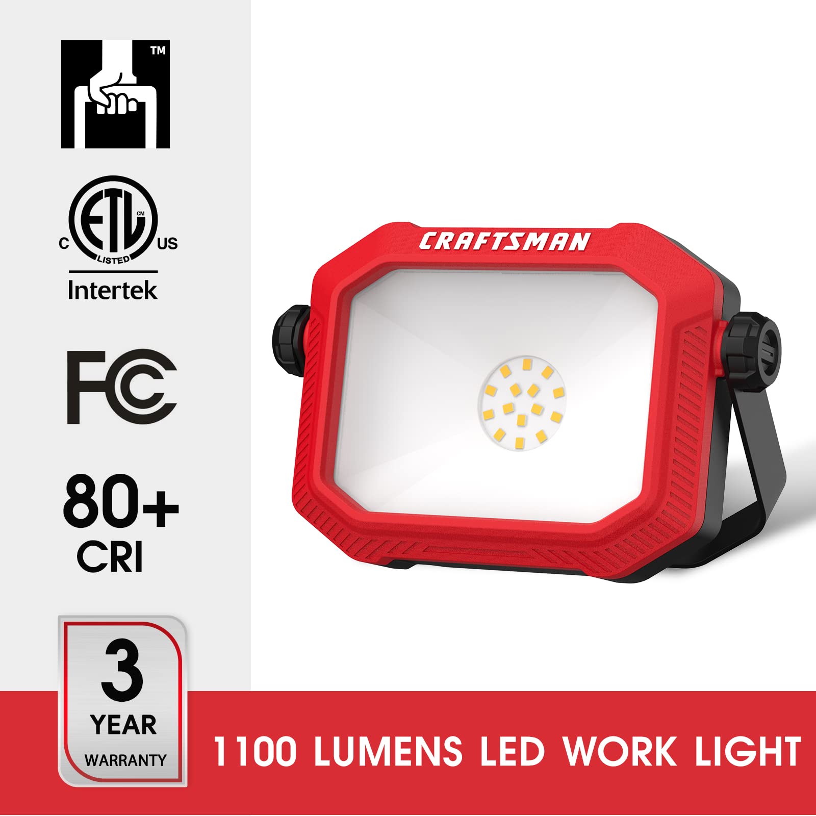 Foto 4 pulgar | Lámpara De Trabajo Craftsman, 1100 Lúmenes, 4000 K, Led, Inclinable, Portátil - Venta Internacional.