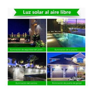 Foto 3 | 100 Leds Lámparas Solar Sensor Exteriores De Pared 4 Pzs Lab.g Negro