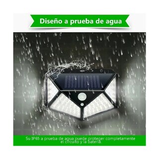 Foto 5 | 100 Leds Lámparas Solar Sensor Exteriores De Pared 4 Pzs Lab.g Negro