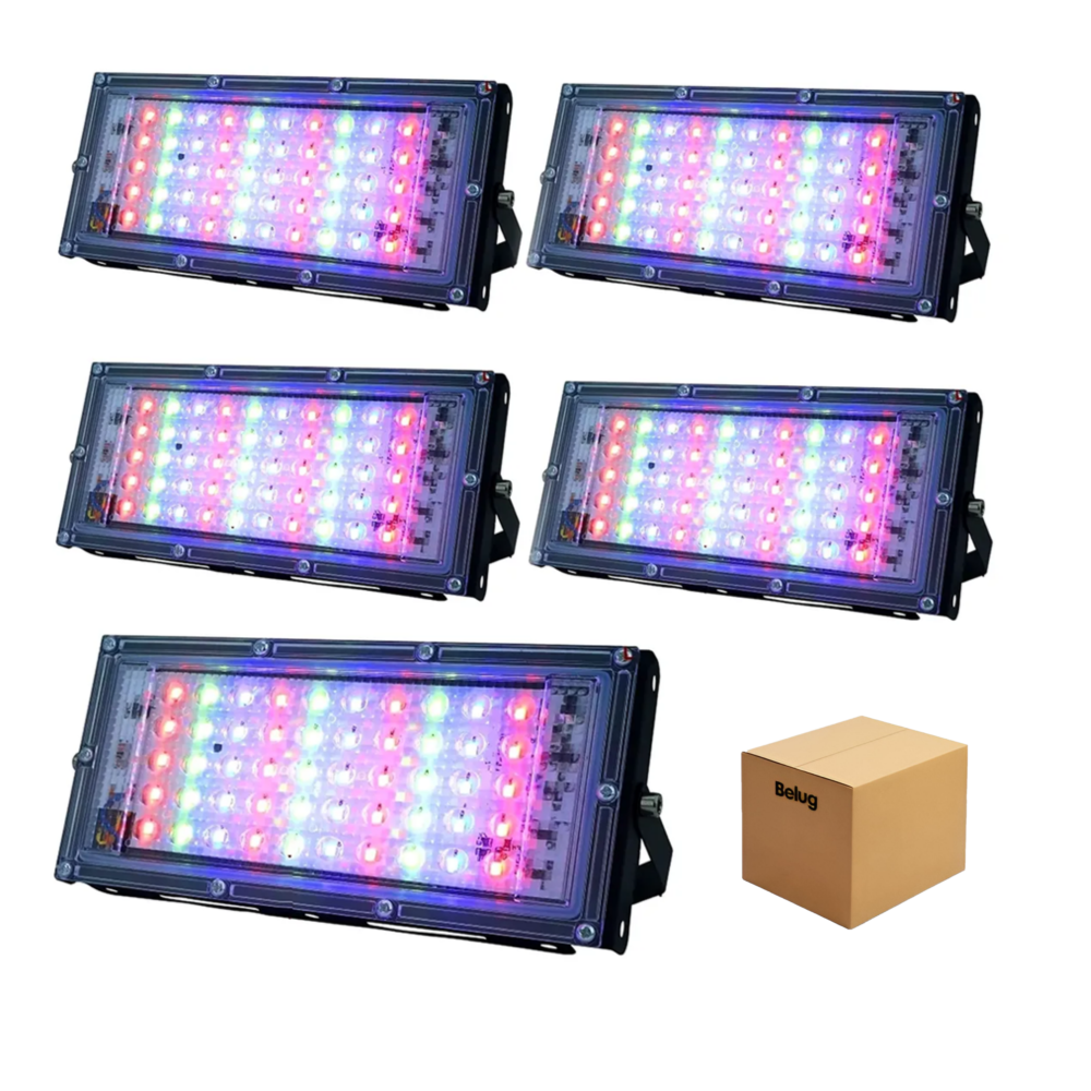 Foto 2 pulgar | 5 Pack Reflector Led De 80w Rgb Belug  Multicolor