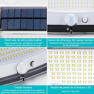 Foto 2 | Lámpara Solar Eo Safe Imports Esi-7705 color Blanco a Prueba de Agua para Jardín con Sensor LED