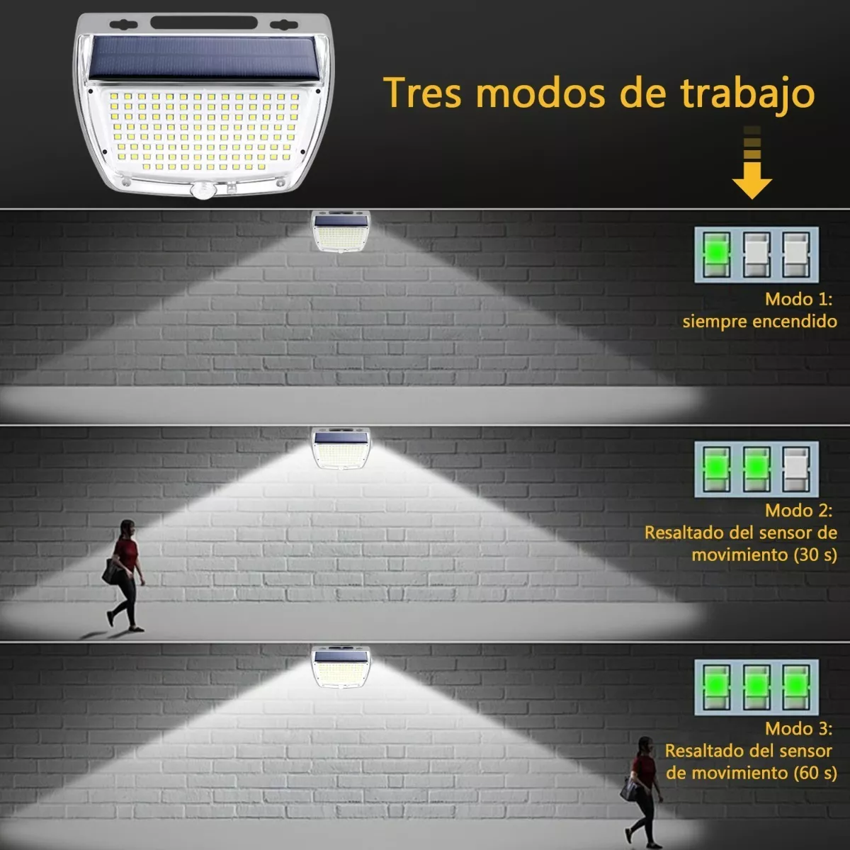 Foto 4 pulgar | Lámpara Solar Eo Safe Imports Esi-7705 color Blanco a Prueba de Agua para Jardín con Sensor LED