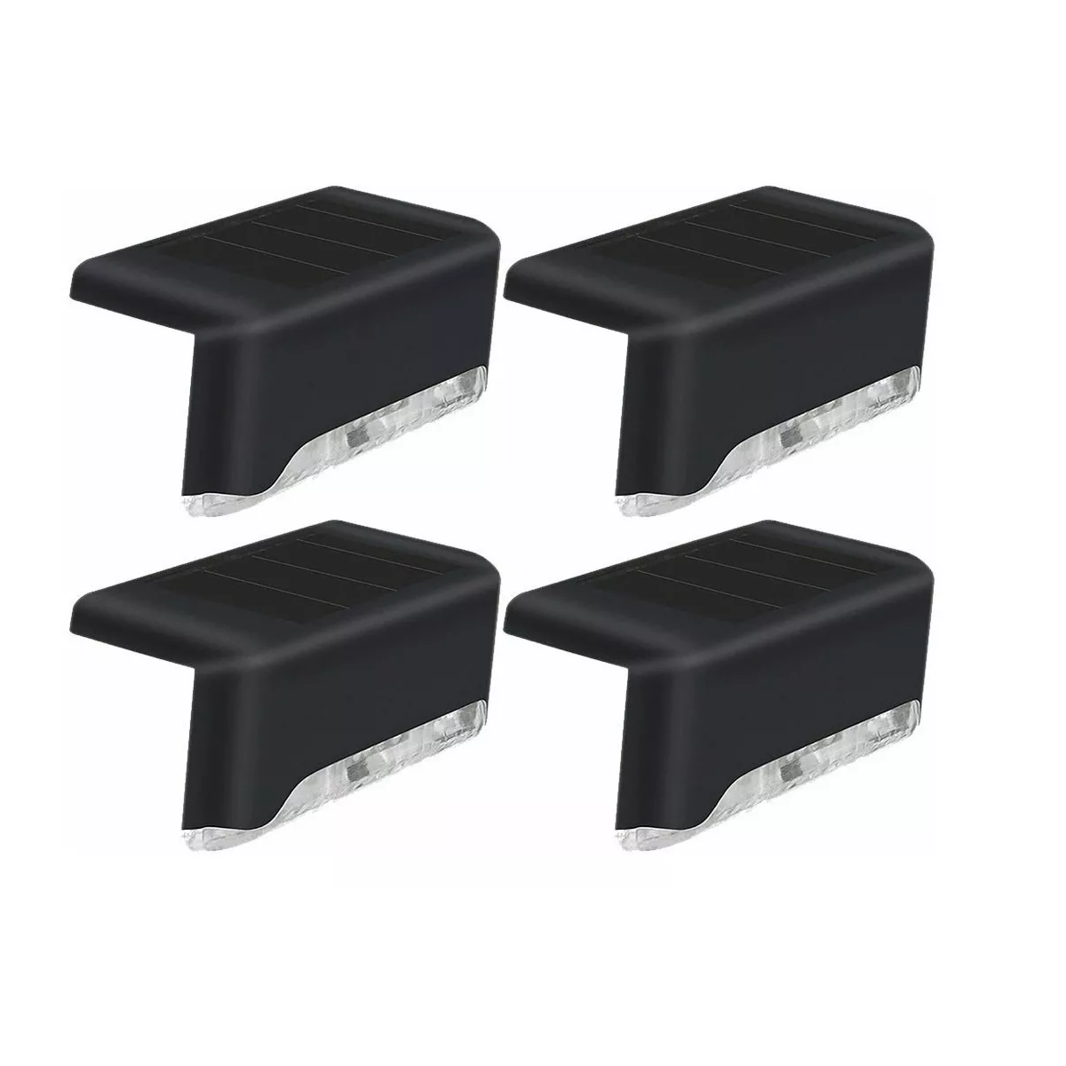 Foto 2 pulgar | Set 4 Pcs Lámpara Luz Solar Exterior Jardín Escalera Tierra Led Luz Calida Eo Safe Imports Esi-11049 Negro