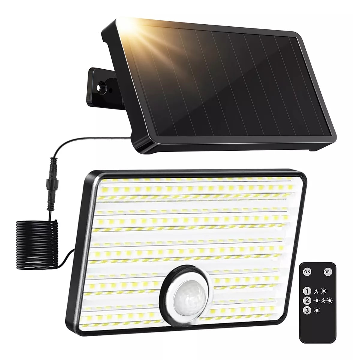 Lámpara Solar De 85 Led De Pared Con Sensor Eo Safe Imports Esi-11047 Negro $609