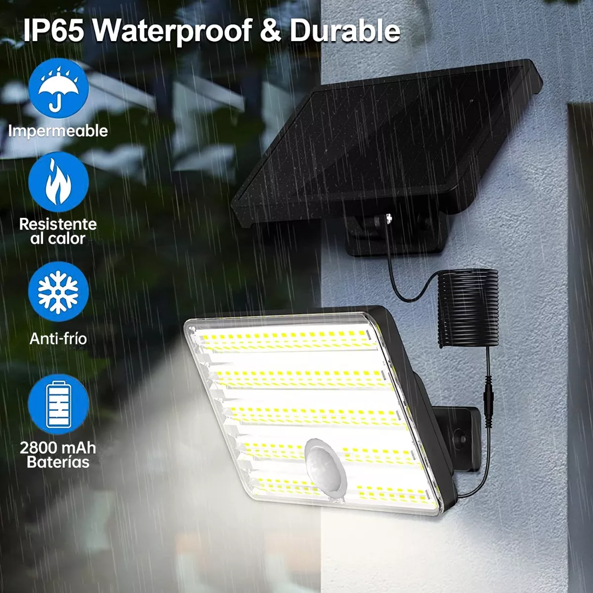 Foto 3 pulgar | Lámpara Solar De 85 Led De Pared Con Sensor Eo Safe Imports Esi-11047 Negro