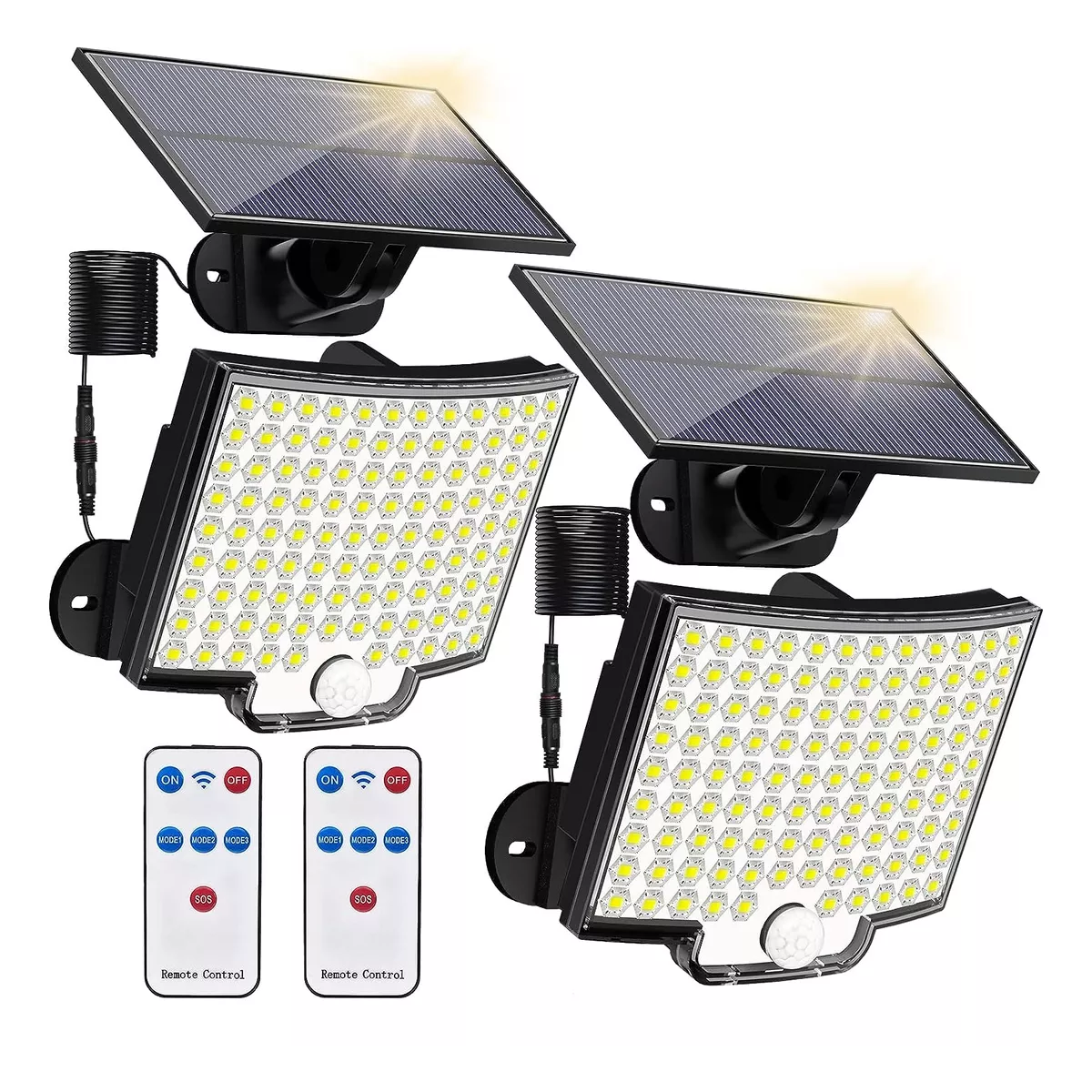 Lámpara Solar Exterior Jardín 228 Led 2 piezas Eo Safe Imports Esi-12739 Multicolor