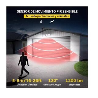 Foto 2 | Lámpara De Pared Interior Exterior Sensor Solar Eo Safe Imports Esi-13211 Multicolor