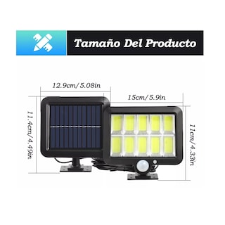 Foto 3 | Par Lámpara Solar Exterior Pared Sensor 160led 3modos+remoto 60w Mod A Eo Safe Imports Esi-13257 Negro