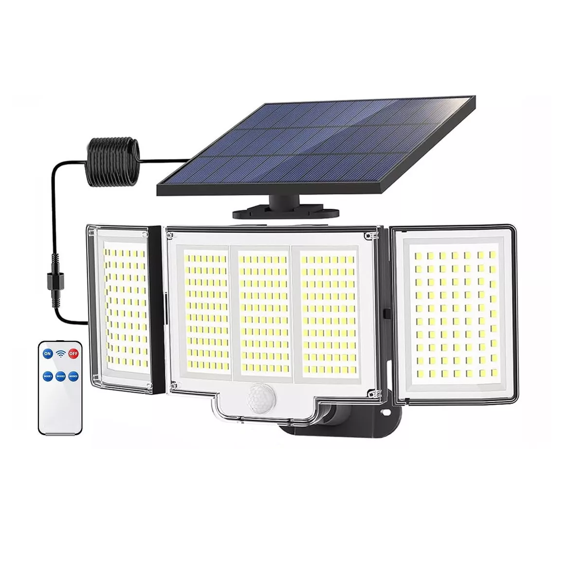 Lámpara Solar Exterior Jardín De Pared Sensor Luz 260 Led Eo Safe Imports Esi-13259 Multicolor