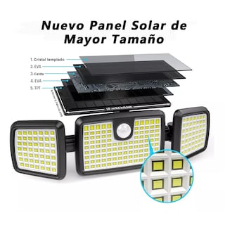 Foto 2 | Lámpara Solar Exterior Jardín De Pared Sensor Luz 260 Led Eo Safe Imports Esi-13259 Multicolor
