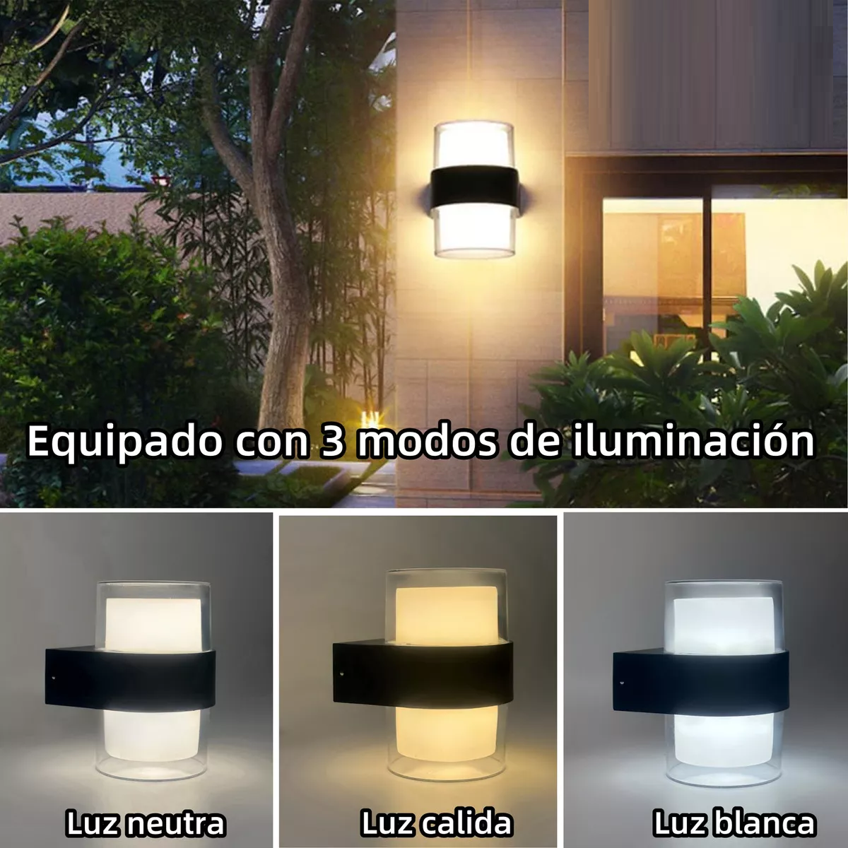 Foto 4 pulgar | Lámpara De Pared Led Muro Impermeable Moderna Eo Safe Imports Esi-14299 Multicolor