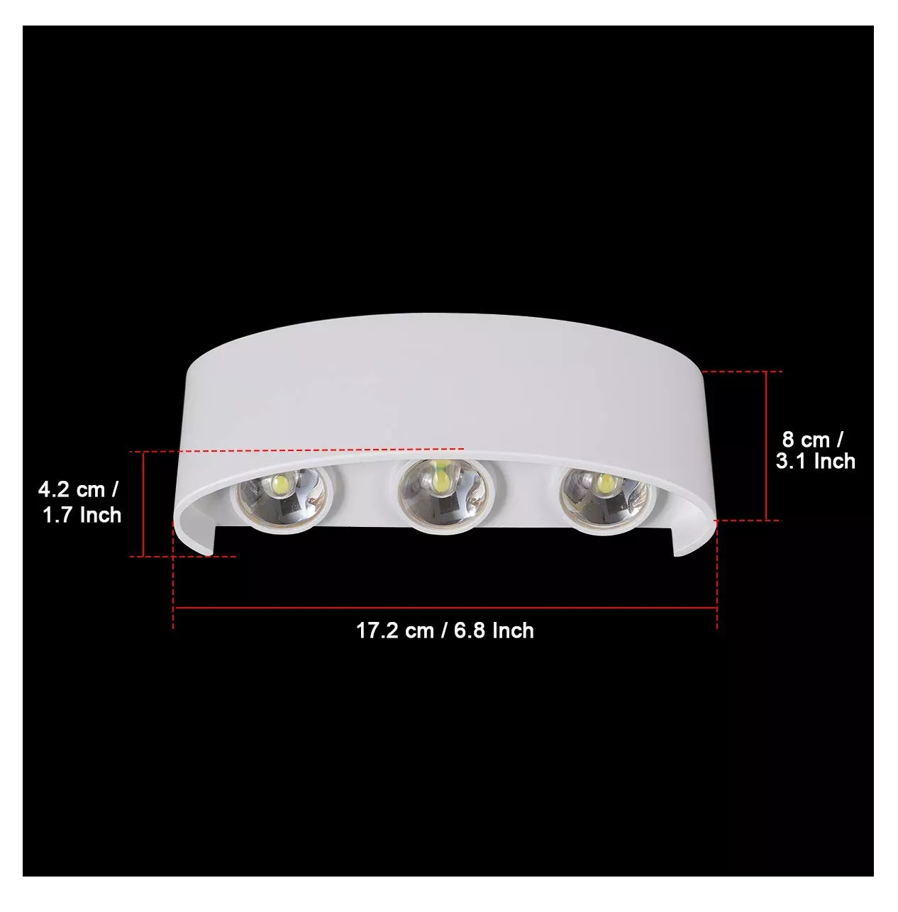 Foto 6 pulgar | Luz De Pared Luz Arbotante Led Pared Uso Exterior 6500k 6w, Blanco