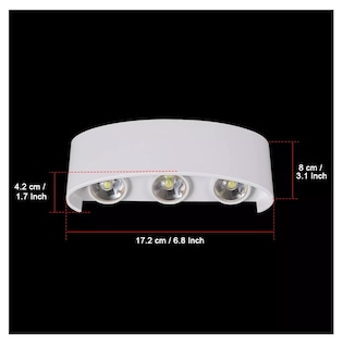 Foto 5 | Luz De Pared Luz Arbotante Led Pared Uso Exterior 6500k 6w, Blanco