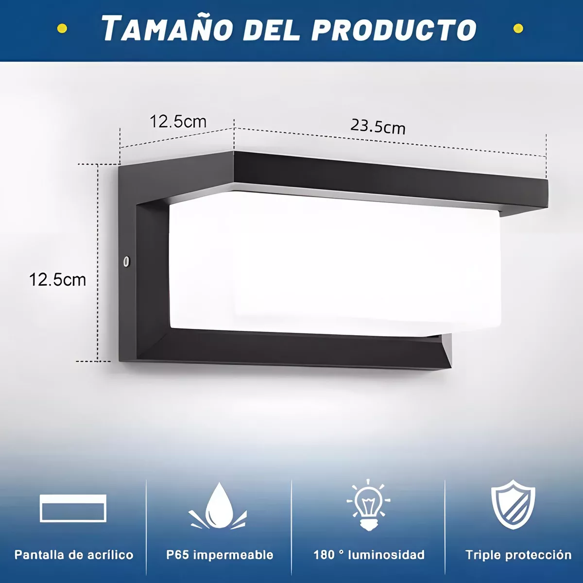 Foto 3 pulgar | Lámpara De Pared Impermeable Para Exterior Eo Safe Imports Esi-15343 Negro