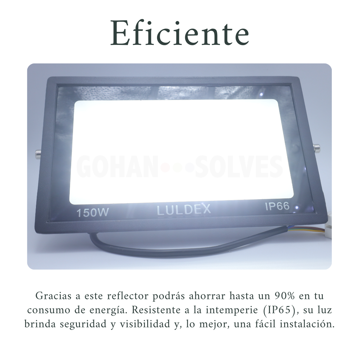 Foto 4 pulgar | Reflector Led Exterior 150w Ip66, Luz Blanca Fría, 13500 Lúmenes, Ahorro Energía, Ideal Garajes, Jardines, Color Negro