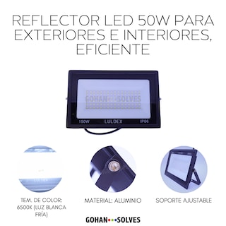 Foto 6 | Reflector Led Exterior 150w Ip66, Luz Blanca Fría, 13500 Lúmenes, Ahorro Energía, Ideal Garajes, Jardines, Color Negro