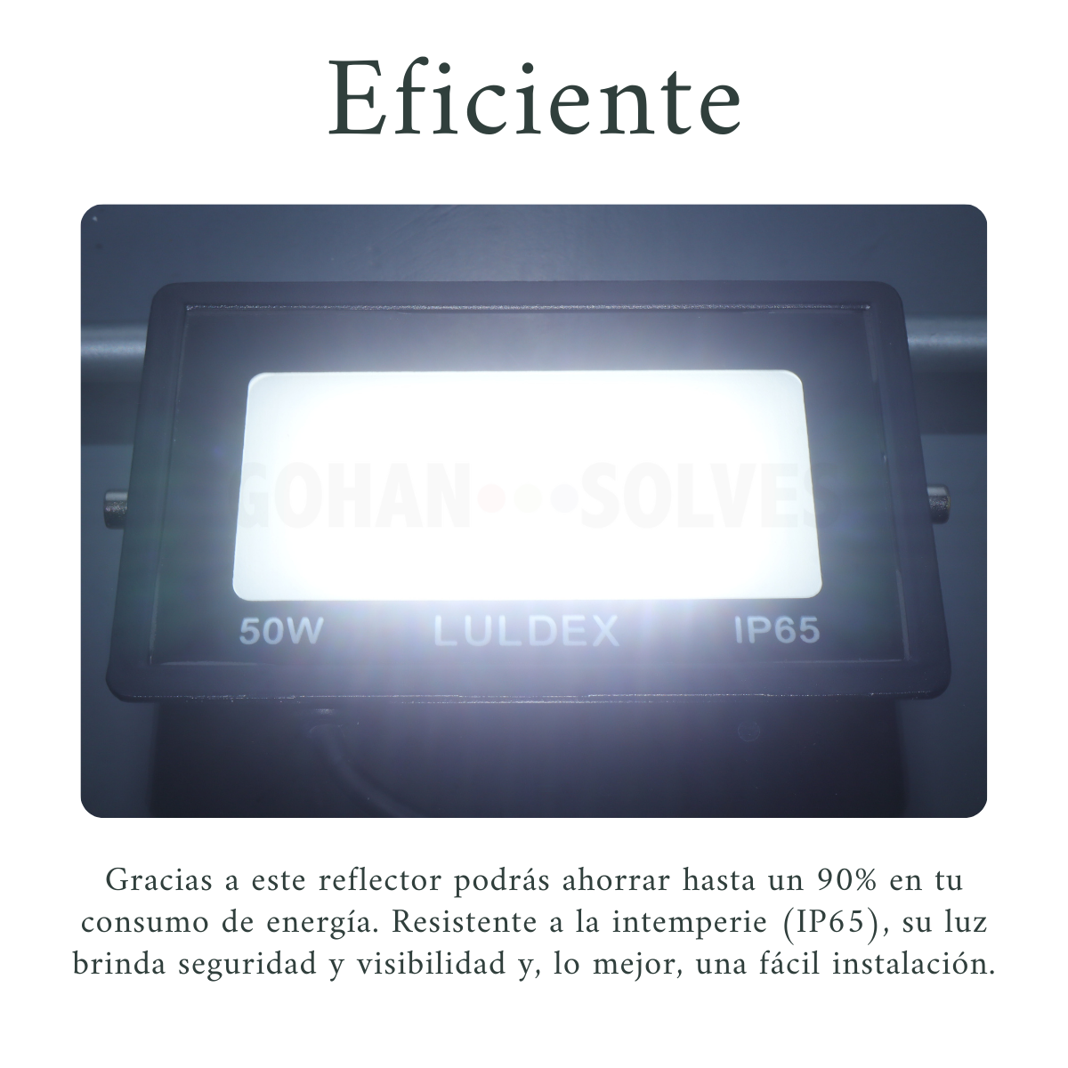 Foto 4 pulgar | Nombre:  Reflector Led Exterior 50w Ip65, Luz Blanca Fría, 4500 Lúmenes, Ahorro Energía, Ideal Garajes, Jardines