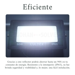 Foto 3 | Nombre: Reflector Led Exterior 50w Ip65, Luz Blanca Fría, 4500 Lúmenes, Ahorro Energía, Ideal Garajes, Jardines