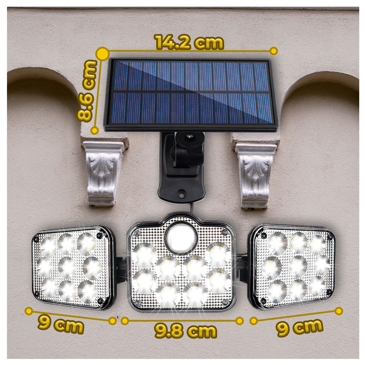 Foto 5 pulgar | Lampara Led Solar Con Sensor De Movimiento Impermeables Elegate Led39 Negro