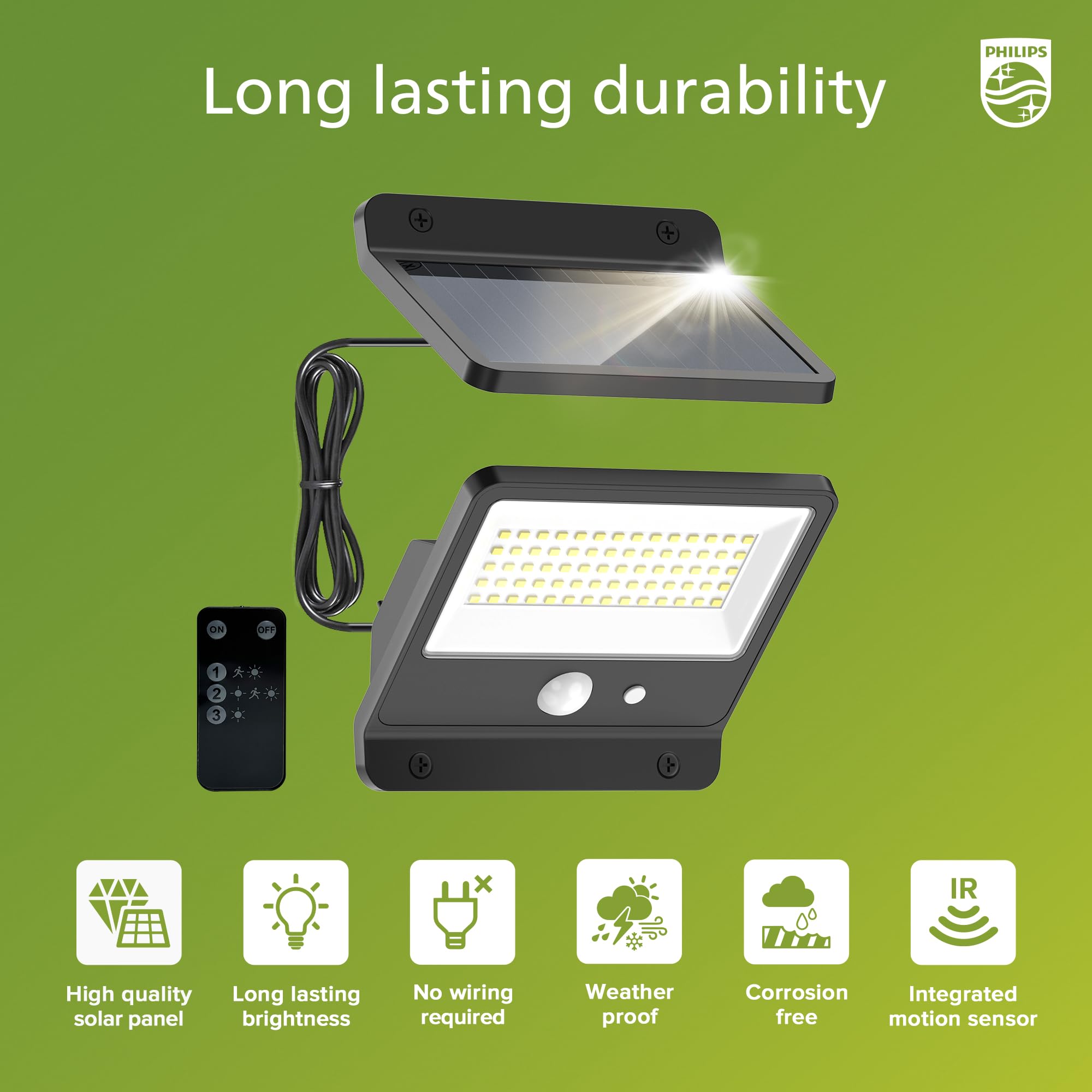 Foto 3 pulgar | Luz Solar De Seguridad Philips Led 6500k Con Sensor De Movimiento - Venta Internacional.