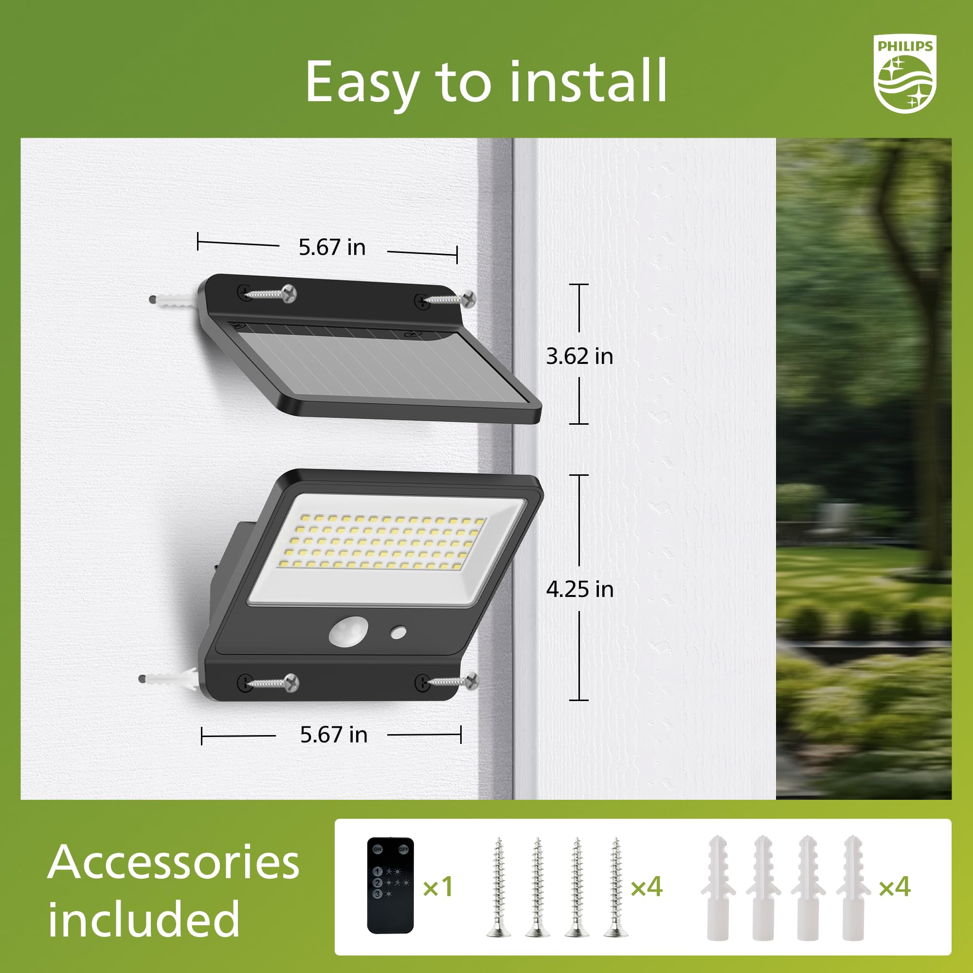 Foto 7 | Luz Solar De Seguridad Philips Led 6500k Con Sensor De Movimiento - Venta Internacional.