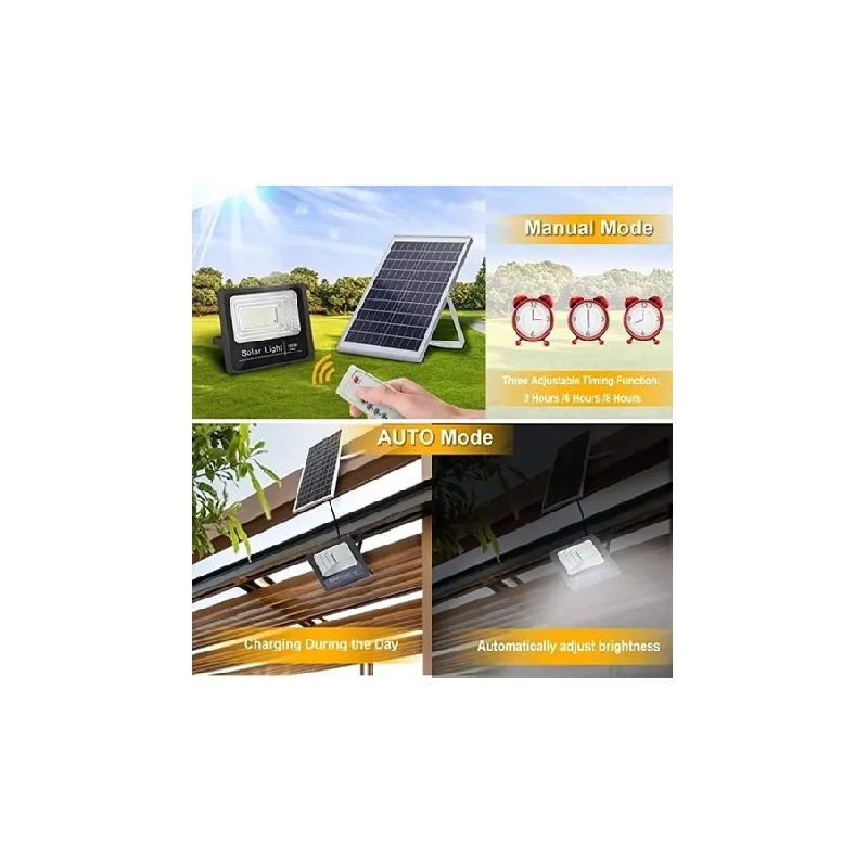 Foto 6 pulgar | Lámpara Solar De 100 W Y 120 Led Con Control Remoto Y Panel - Venta Internacional.