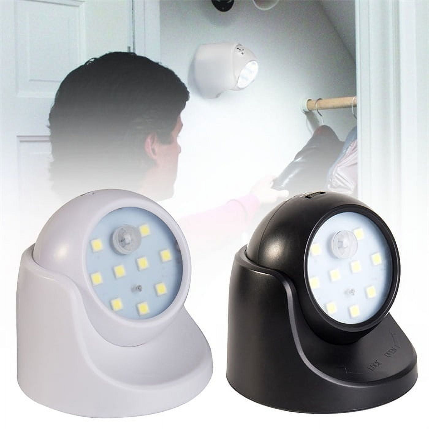 Foto 5 pulgar | Luz Nocturna Con Sensor De 360°, Led, Seguridad Exterior, Color Negro - Venta Internacional.