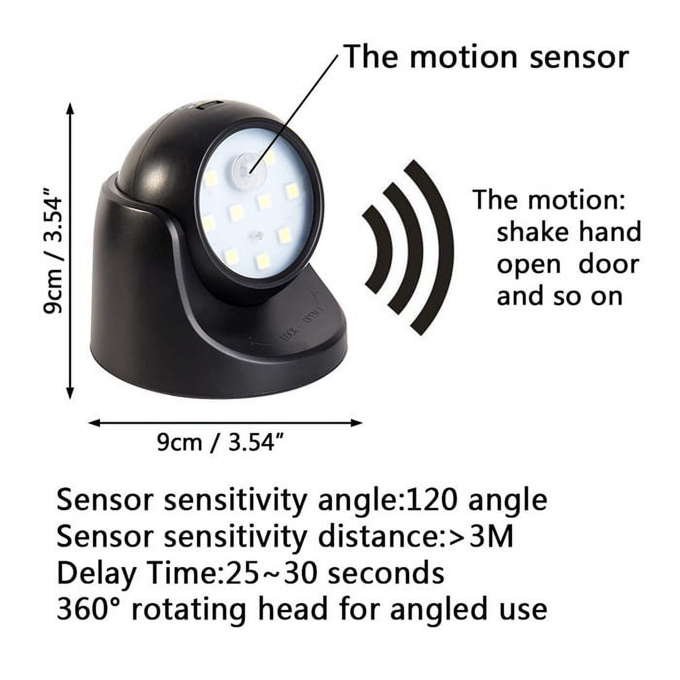 Foto 6 pulgar | Luz Nocturna Con Sensor De 360°, Led, Seguridad Exterior, Color Negro - Venta Internacional.