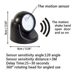 Foto 5 | Luz Nocturna Con Sensor De 360°, Led, Seguridad Exterior, Color Negro - Venta Internacional.